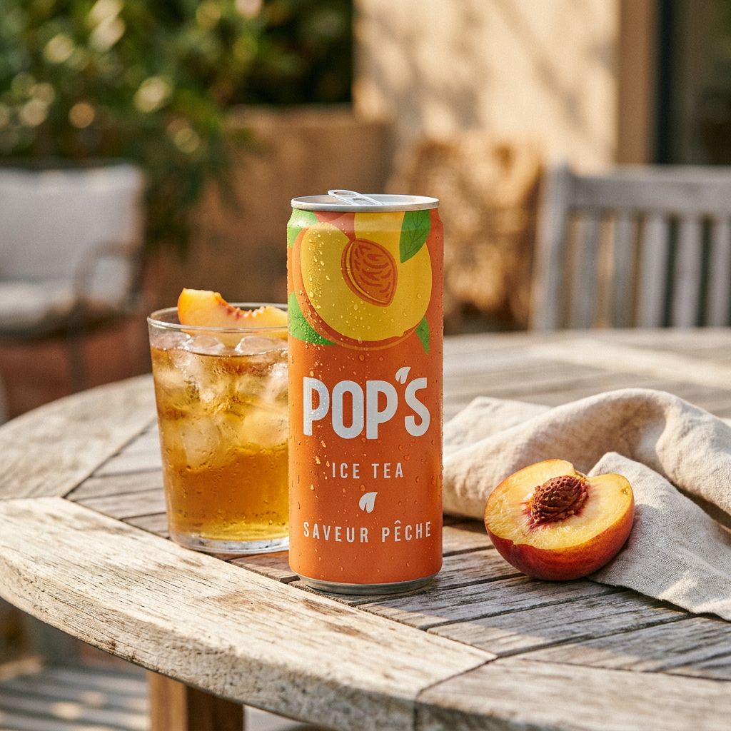 Bebida de Té Helado con Melocotón Pop's en Lata