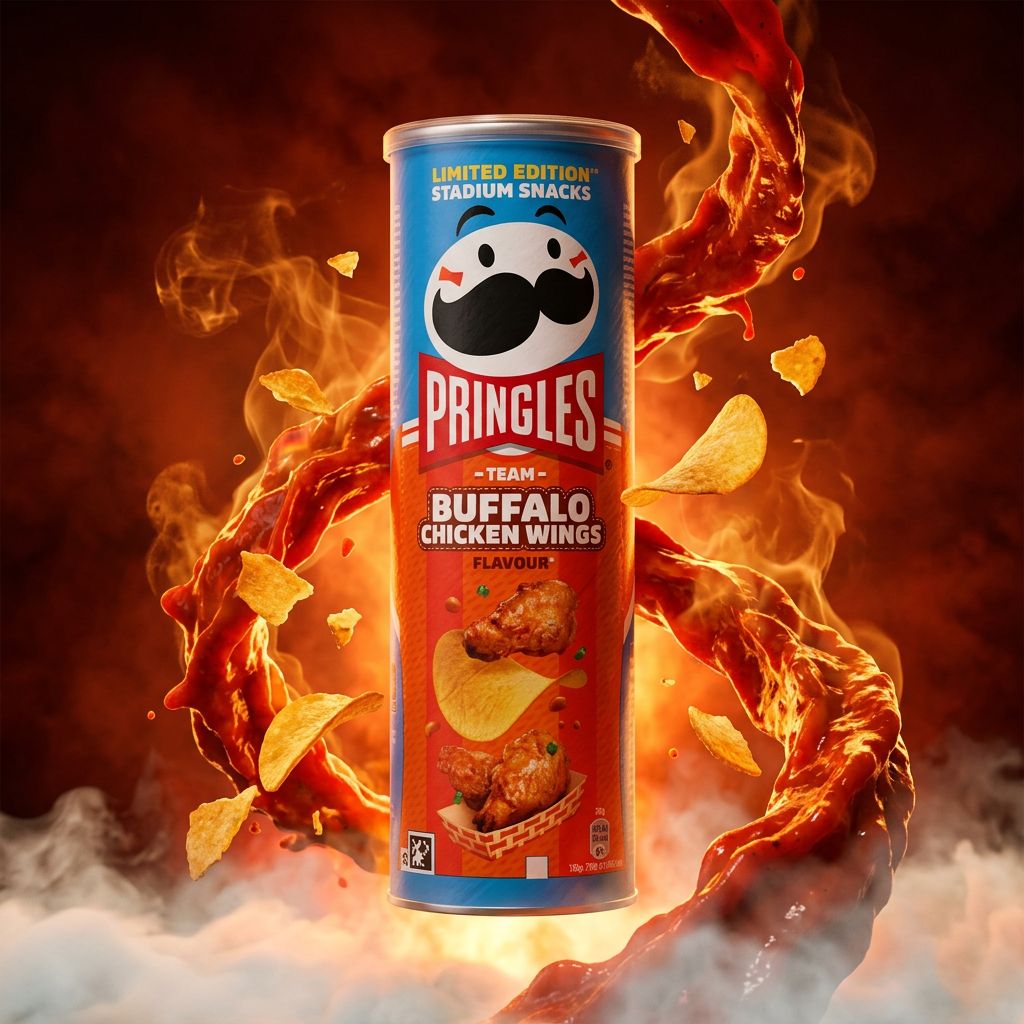 Pringles Buffalo Chicken Wings, chips americaines saveur piquante en tube, importees des USA, disponible sur My American Shop
