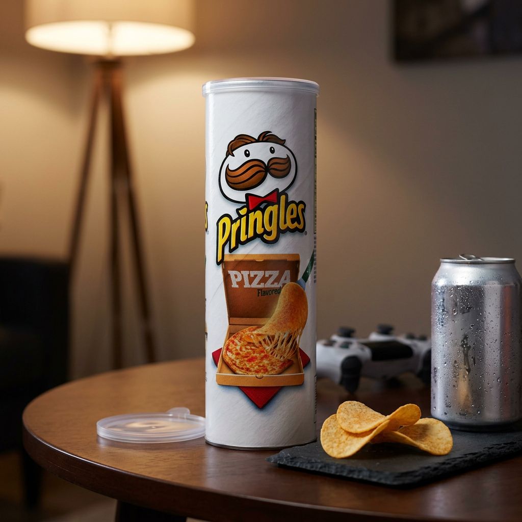 Pizza con papas fritas Pringles