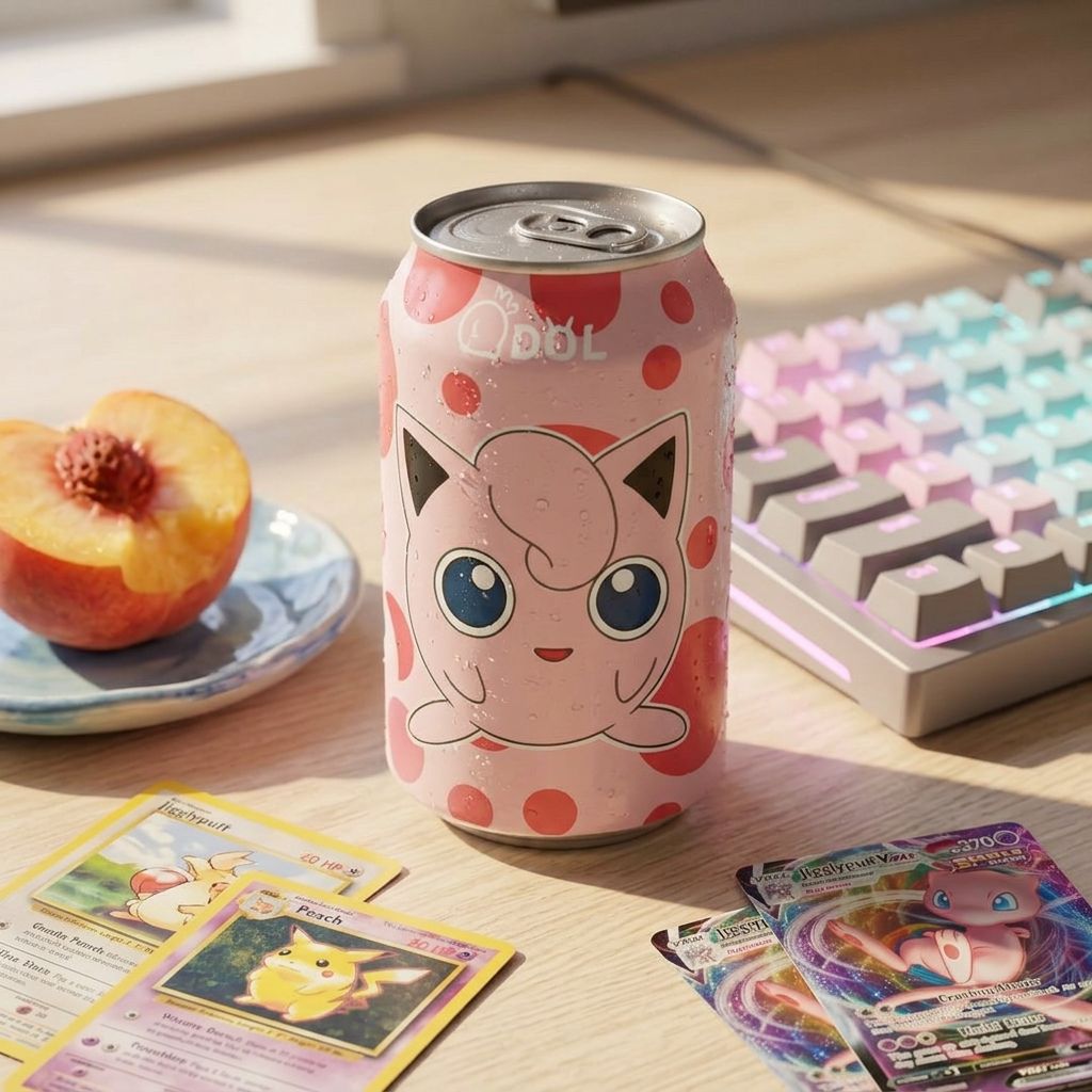 QDOL Pokemon Jigglypuff Agua con Gas Sabor Melocotón