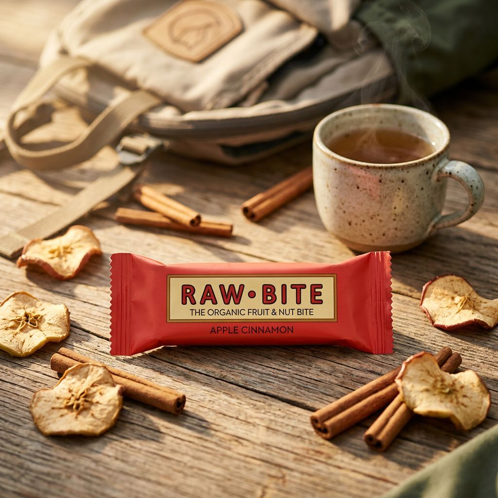 Rawbite Barritas de Fruta y Frutos Secos Ecológicas Manzana y Canela