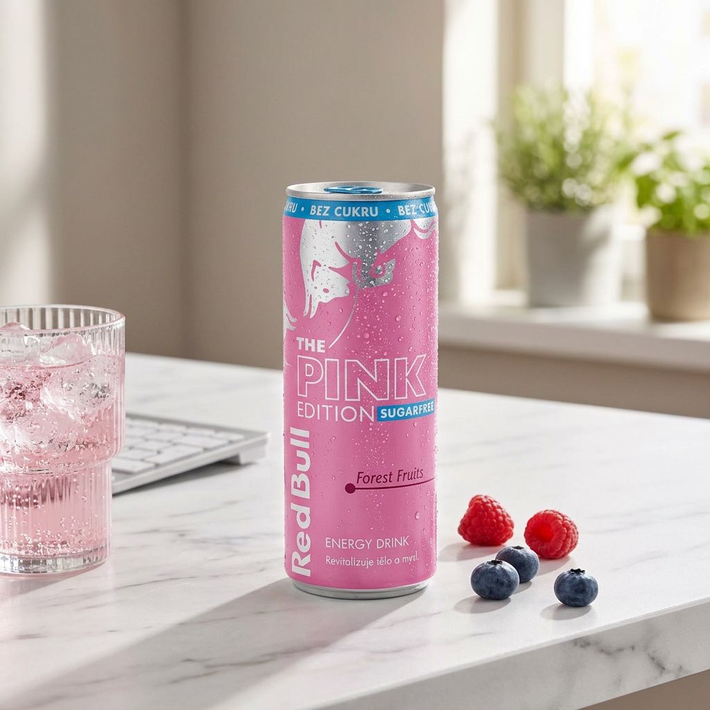 Red Bull Pink Edition Wild Berry Sugarfree 250ml, boisson énergisante autrichienne sans sucre aux baies sauvages, disponible sur My American Shop
