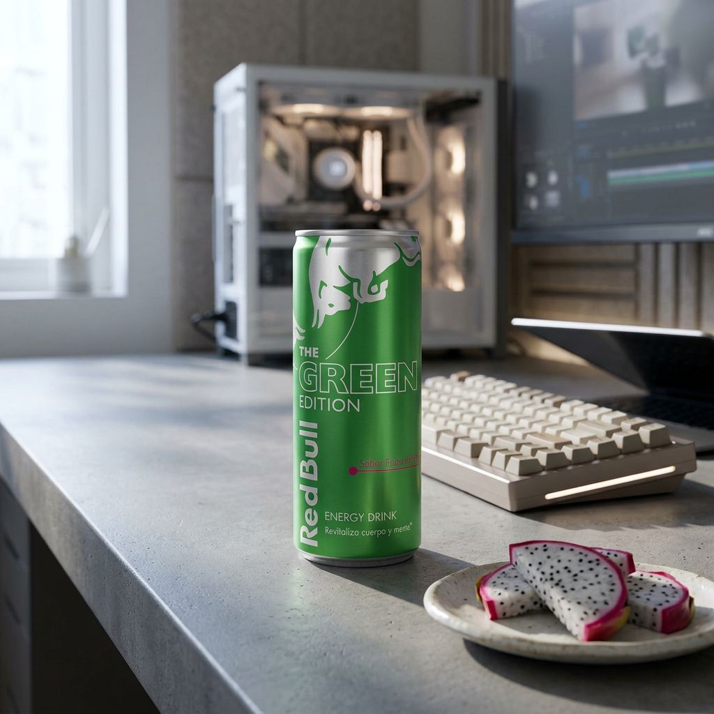 Red Bull Green Edition Dragon Fruit 250ml, energy drink saveur pitaya importé, disponible sur My American Shop