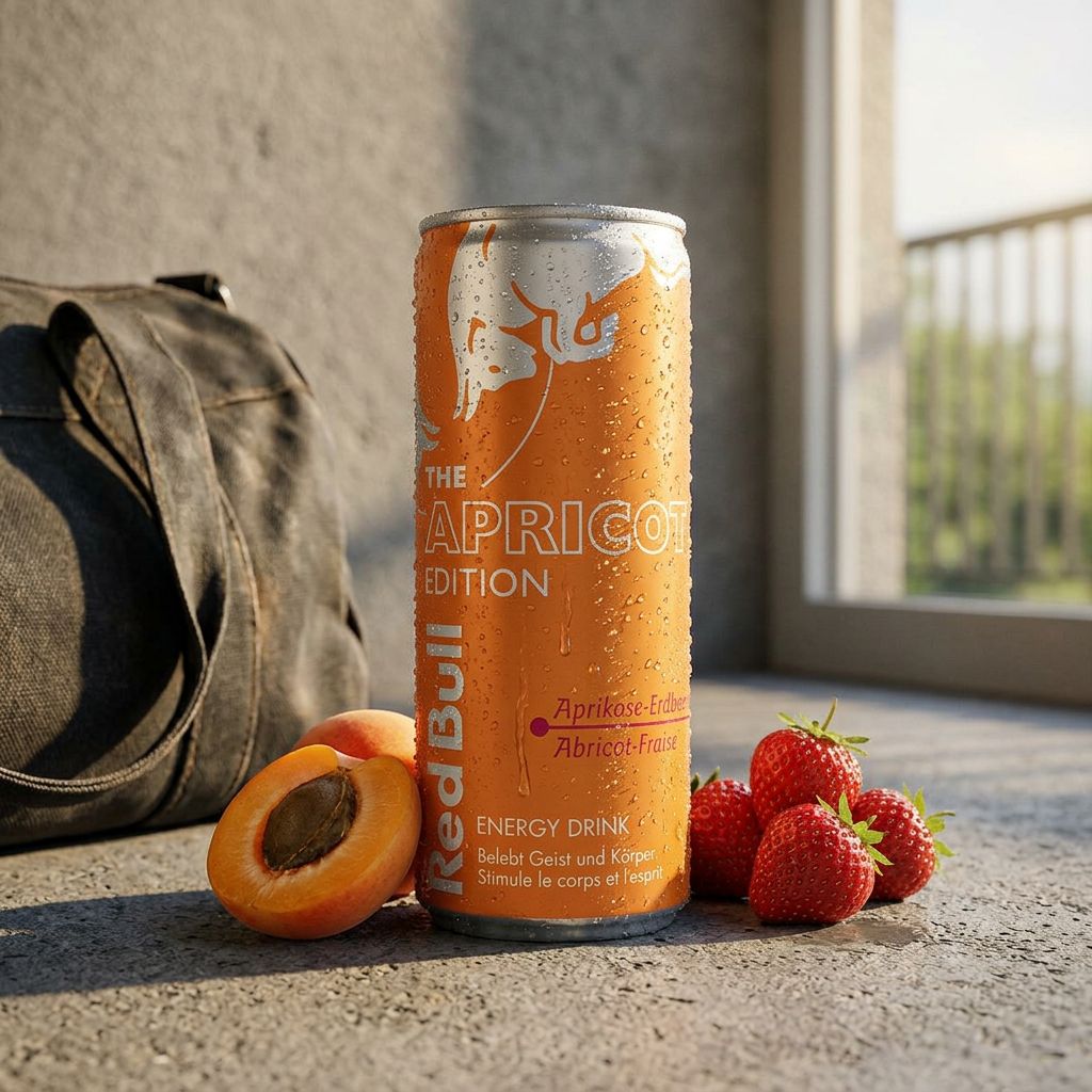 Red Bull The Apricot Edition saveur abricot fraise 250ml canette boisson energisante disponible sur My American Shop