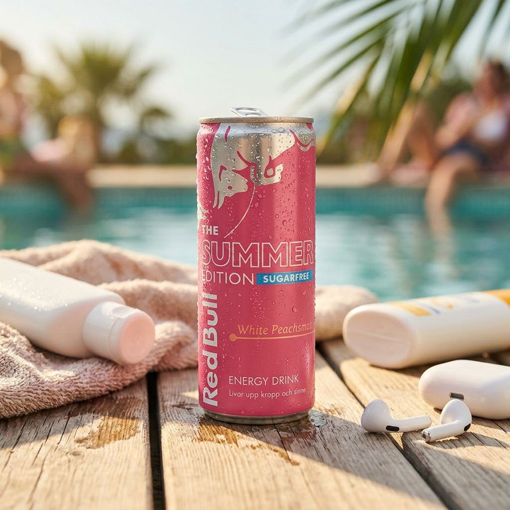 Red Bull Energy Drink Edición de Verano Sin Azúcar Melocotón Blanco