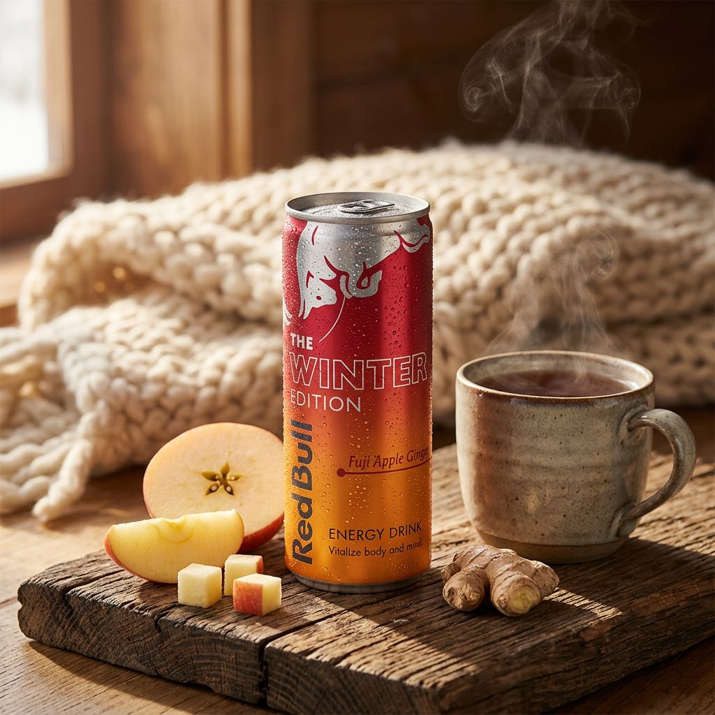 Red Bull Winter Edition Fuji Apple Ginger, canette 250ml edition limitee, disponible sur My American Shop