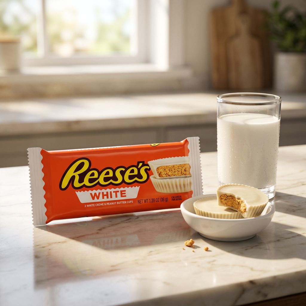 Reese's Peanut Butter Cups White Chocolate, importé des États-Unis, disponible sur My American Shop