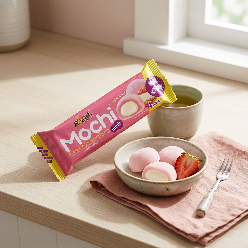 Mochi Mini Pastel de Queso de Fresa Familia Real