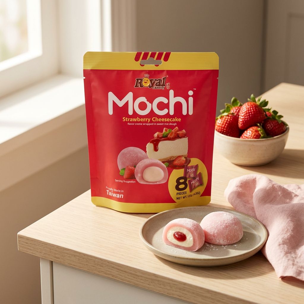 Royal Family Mochi Pequeña Tarta de Queso Fresa