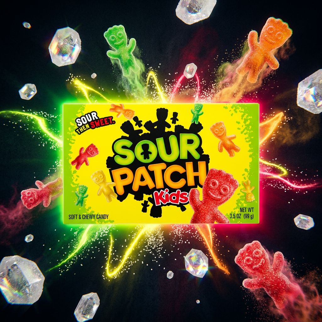 Sour Patch Kids Original Box, bonbons américains acidulés et fruités, format boîte cinéma, disponible sur My American Shop