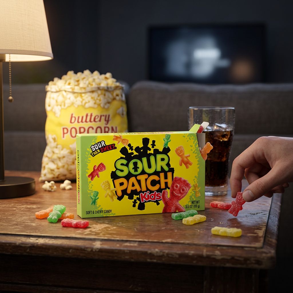 Sour Patch Kids Original Box, bonbons américains acidulés et fruités, format boîte cinéma, disponible sur My American Shop
