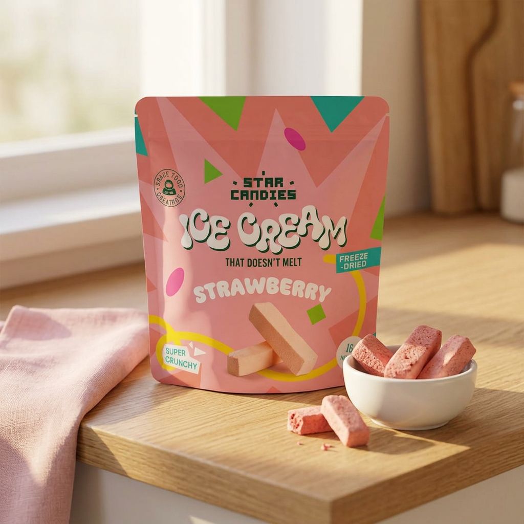 Star Candies Helado liofilizado de fresa pequeño