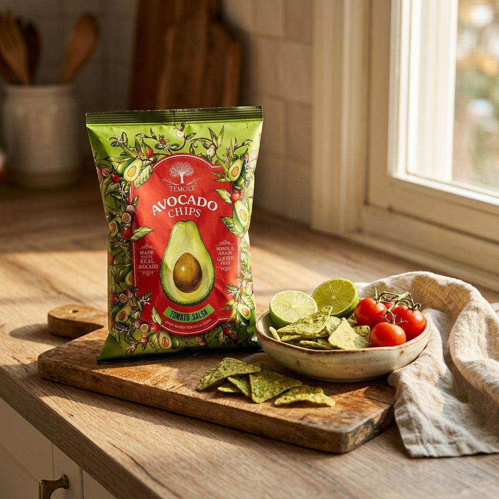 Temole Chips de Aguacate Salsa de Tomate