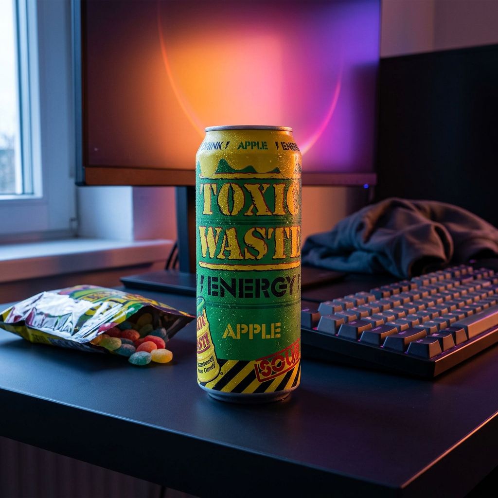 Bebida energética Toxic Waste sabor manzana agria
