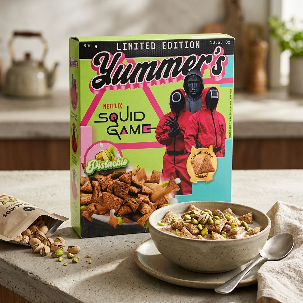 Cereal con Pistacho de El Juego del Calamar de Yummer