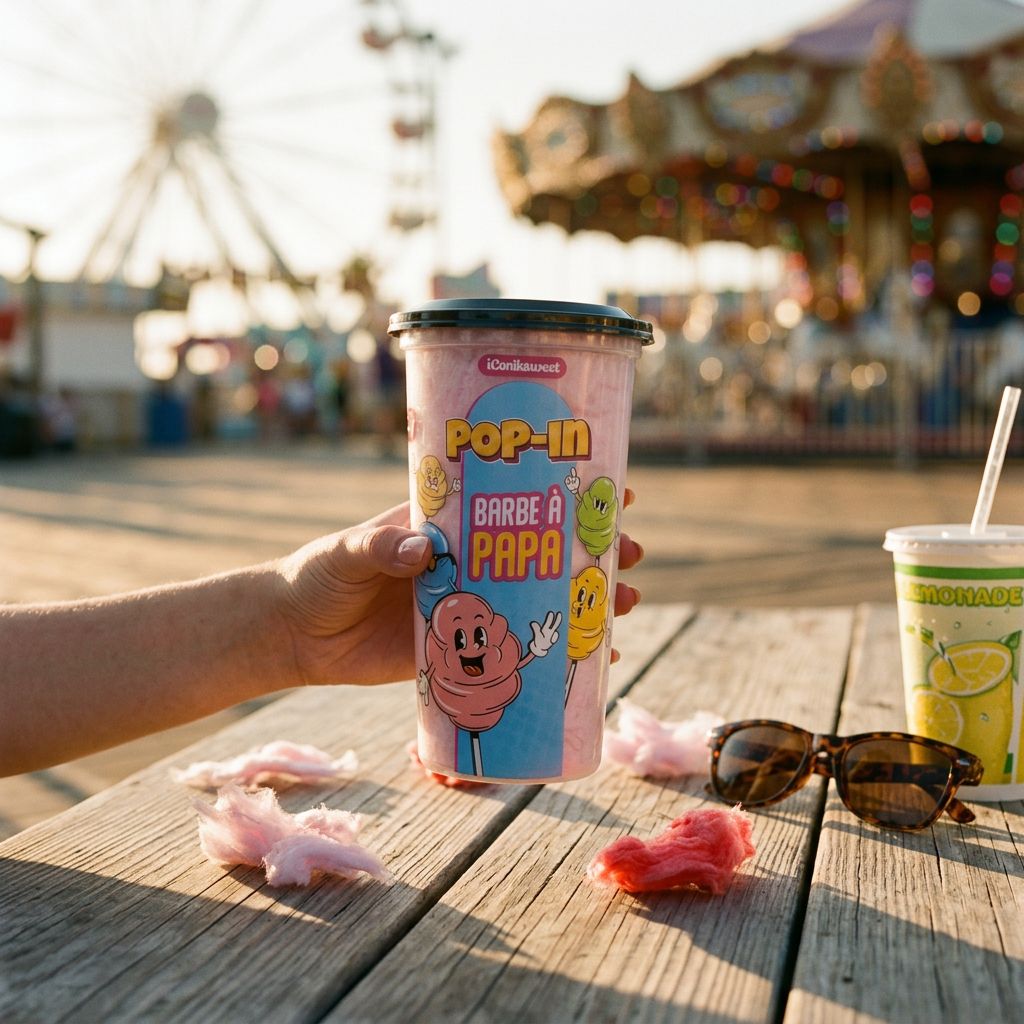 iConiksweet Pop In Cotton Candy Cherry, barbe à papa américaine saveur cerise en format snack, importée des USA, disponible sur My American Shop