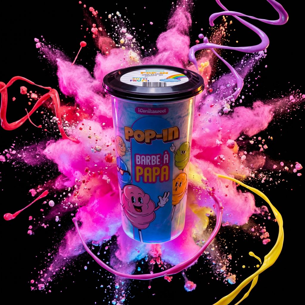 iConiksweet Pop In Cotton Candy Tutti Frutti, barbe à papa pétillante fraise bubble-gum banane, disponible sur My American Shop