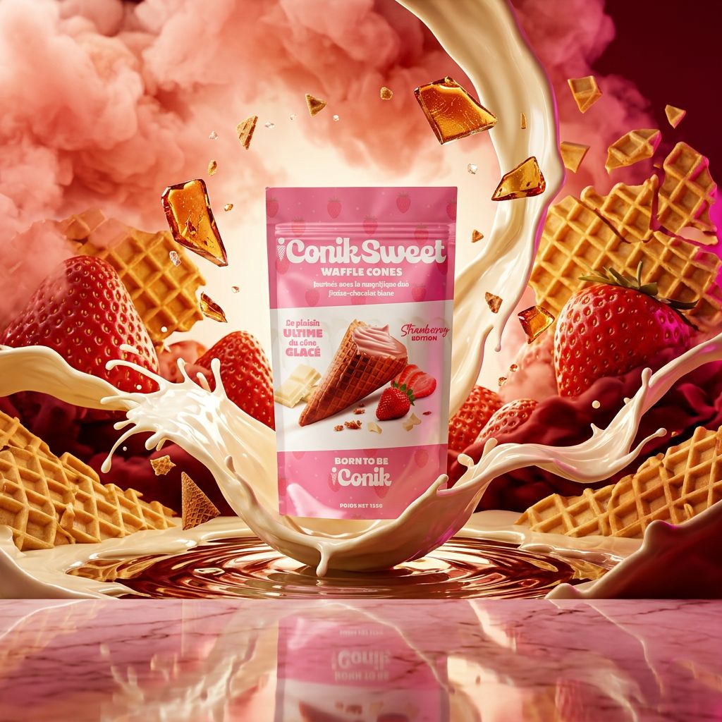 iConiksweet Barquillos de chocolate blanco y fresa