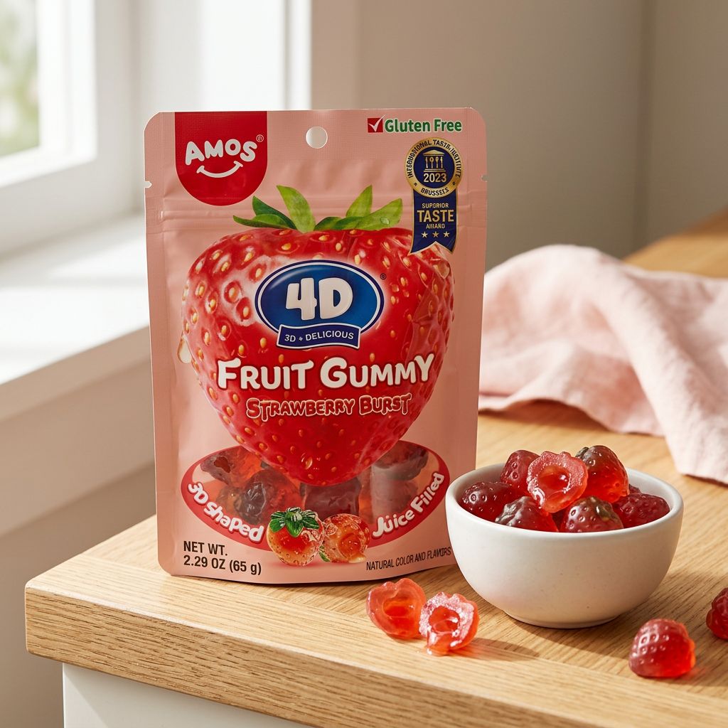 Gomitas de Fruta Fresa Amos 4D