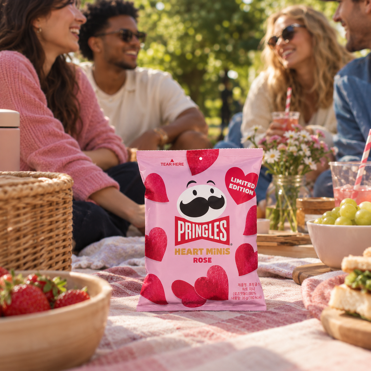 Minis de corazones Pringles Rose