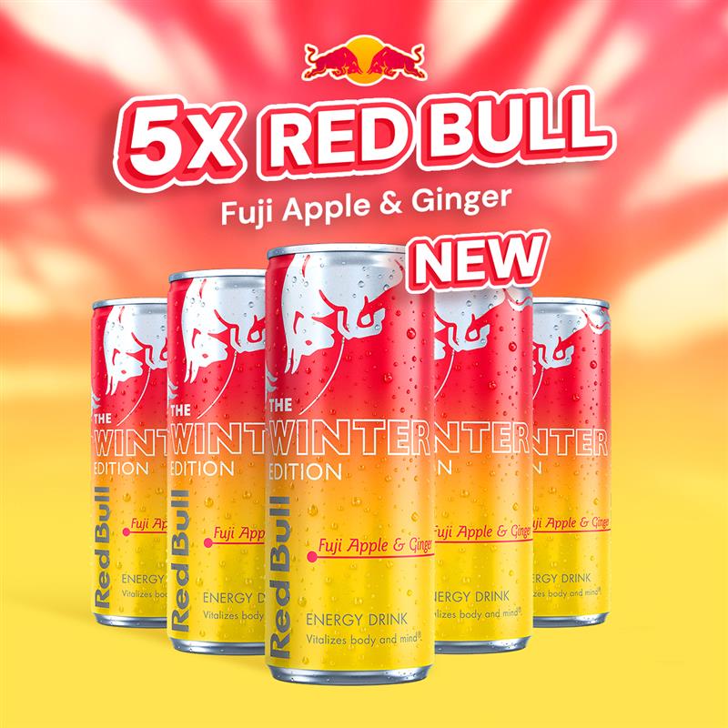 Pack Red Bull Bebida Energética Edición Invierno Manzana Fuji Jengibre (5 unidades)