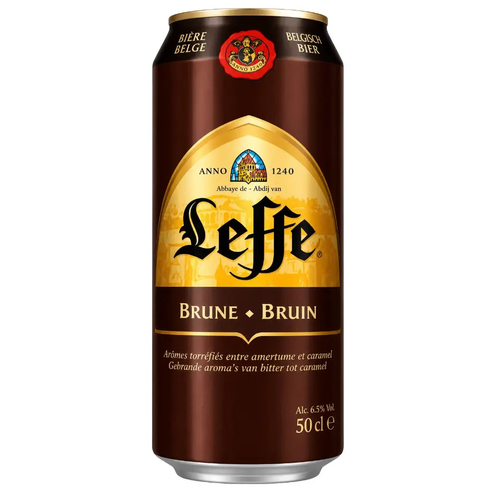 Latas de Leffe Brune 6,5% de alcohol