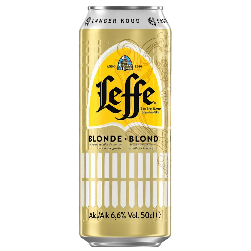 Latas Leffe Blonde Cold Grip 6,6% de alcohol