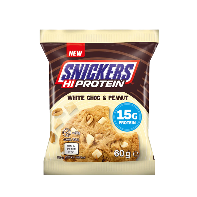 Galleta proteica de chocolate blanco Snickers