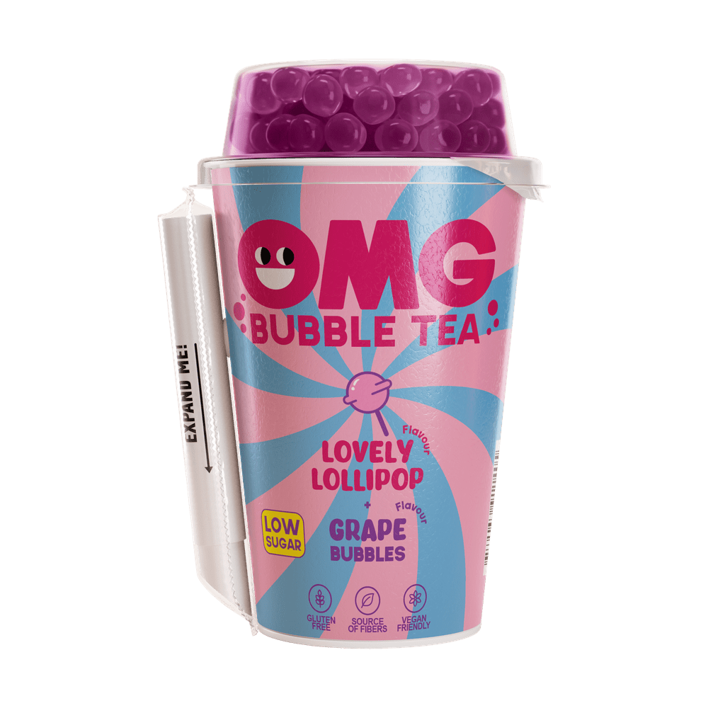 OMG Bubble Tea Lollipop Encantador y Uva
