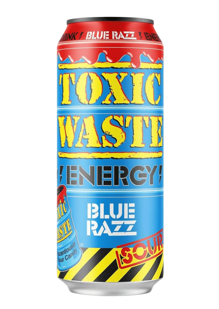 Bebida energética Toxic Waste sabor frambuesa azul ácida