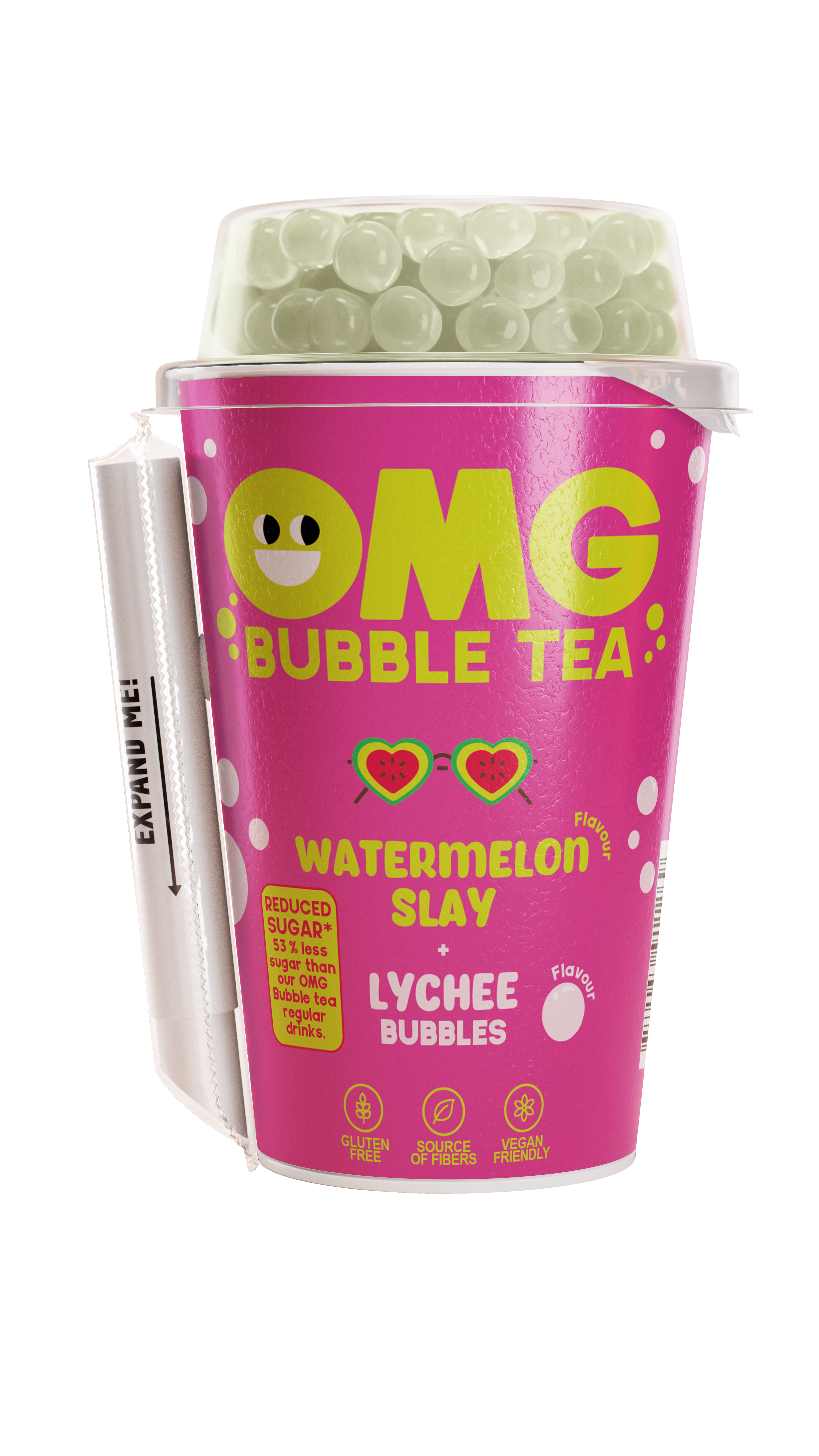 OMG Bubble Tea Watermelon and Lychee - My American Shop