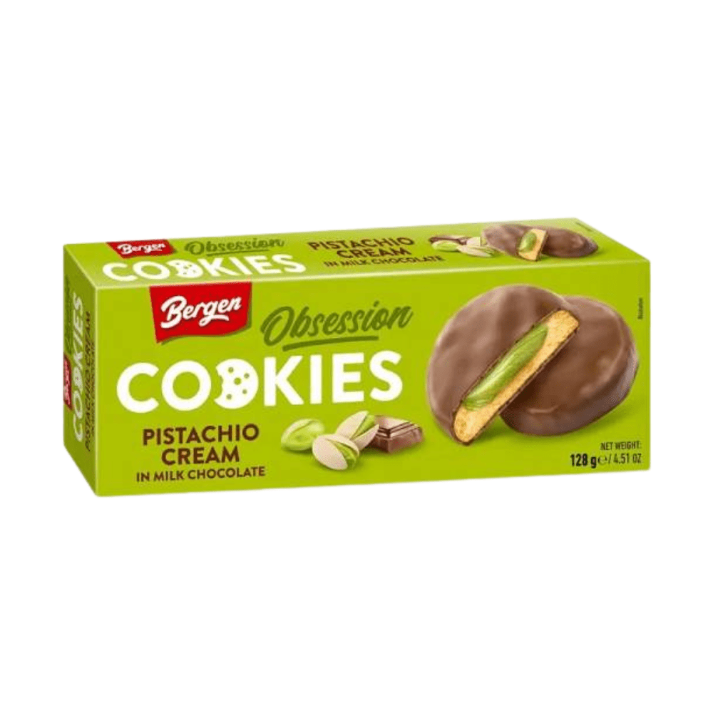 Galleta de chocolate con leche y crema de pistacho Bergen