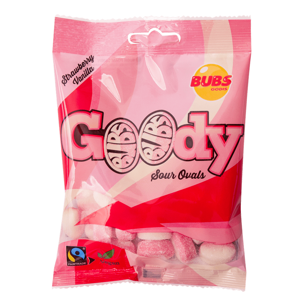 Bubs Godis Goody Sour Ovals Strawberry & Vanilla - My American Shop