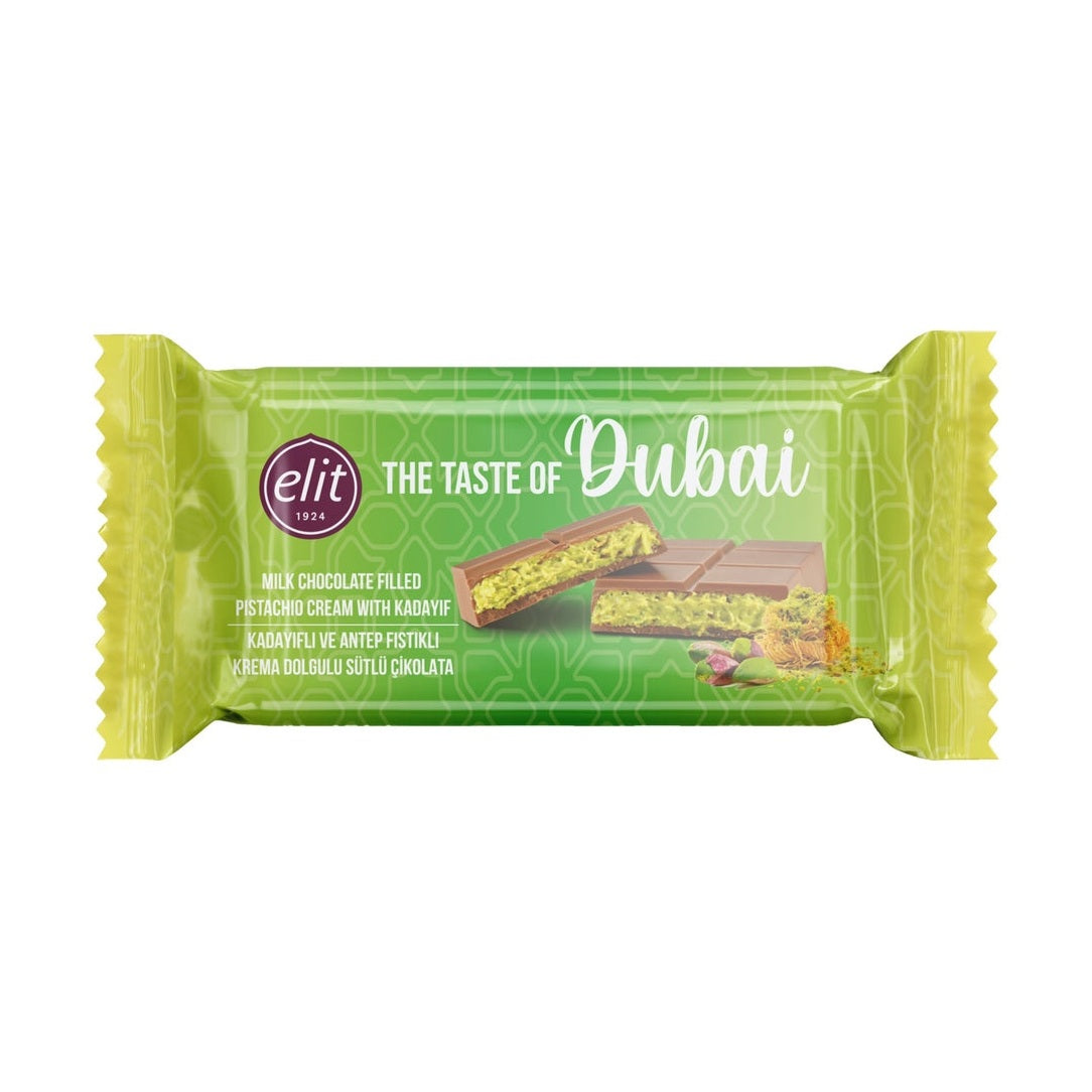 Elit Dubai Milk Chocolate Pistachio Cream & Kadayif - My American Shop