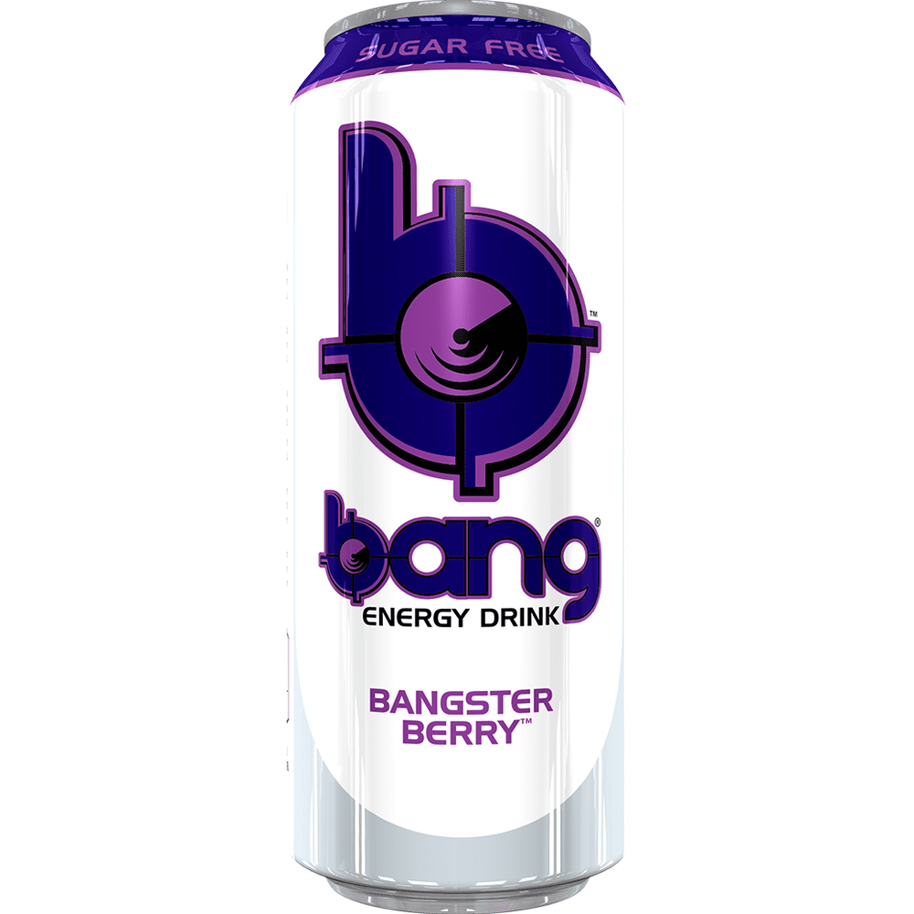 Une grande canette blanche sur fond blanc avec un grand b minuscule en grand et centré, il est de couleur mauve 