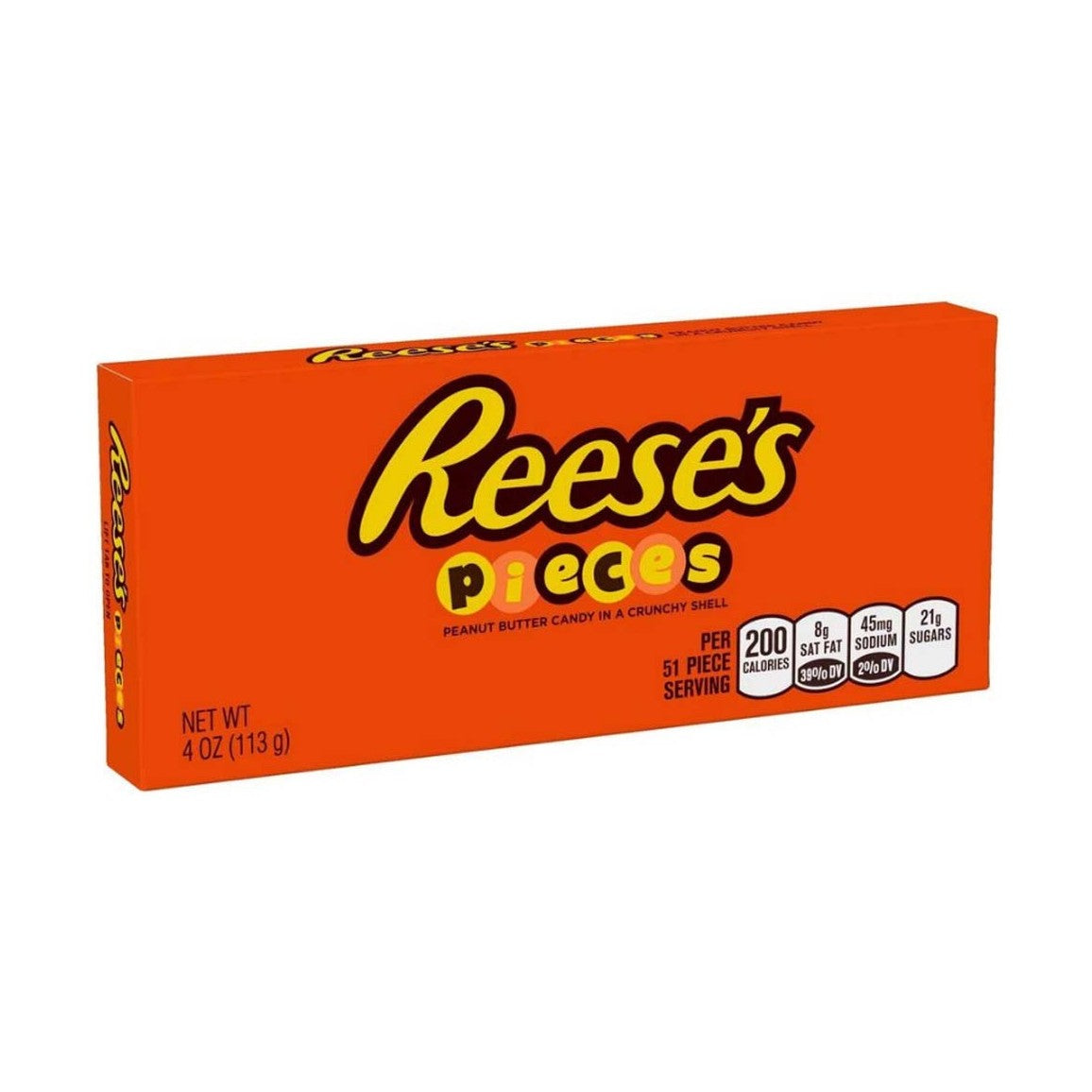 Caja de Reese's Pieces con cáscara crujiente de mantequilla de maní